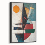 Vertical () (CopyColorful Abstract Geometric Wall Art – Modern Cubist Canvas