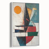 Vertical () (CopyColorful Abstract Geometric Wall Art – Modern Cubist Canvas