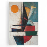 Vertical () (CopyColorful Abstract Geometric Wall Art – Modern Cubist Canvas