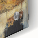 Abstract Wall Art – Fiery Earth Textures with Gold and Sky Blue Accents