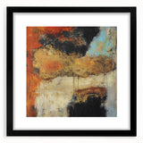 Abstract Wall Art – Fiery Earth Textures with Gold and Sky Blue Accents