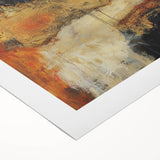 Abstract Wall Art – Fiery Earth Textures with Gold and Sky Blue Accents