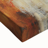 Abstract Wall Art – Fiery Earth Textures with Gold and Sky Blue Accents