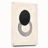 Modern Abstract Art – Black Circle and Gray Ring Minimalist Canvas
