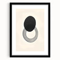 Modern Abstract Art – Black Circle and Gray Ring Minimalist Canvas