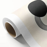 Modern Abstract Art – Black Circle and Gray Ring Minimalist Canvas