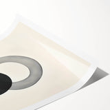 Modern Abstract Art – Black Circle and Gray Ring Minimalist Canvas