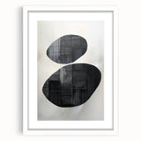 Contemporary Canvas Art – Textured Black Forms on Misty White