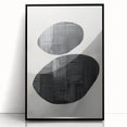 Contemporary Canvas Art – Textured Black Forms on Misty White