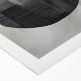 Contemporary Canvas Art – Textured Black Forms on Misty White