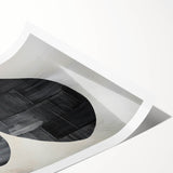 Contemporary Canvas Art – Textured Black Forms on Misty White