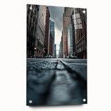 Contemporary City Wall Decor – Skyscraper Street Perspective Art