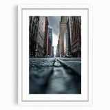 Contemporary City Wall Decor – Skyscraper Street Perspective Art