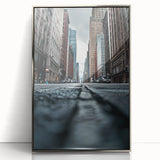 Contemporary City Wall Decor – Skyscraper Street Perspective Art