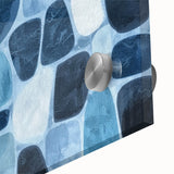 Textured Abstract Geometric Wall Art – Blue Modern Stone Pattern