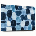Textured Abstract Geometric Wall Art – Blue Modern Stone Pattern