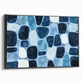 Textured Abstract Geometric Wall Art – Blue Modern Stone Pattern