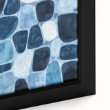 Textured Abstract Geometric Wall Art – Blue Modern Stone Pattern