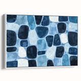 Textured Abstract Geometric Wall Art – Blue Modern Stone Pattern