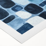 Textured Abstract Geometric Wall Art – Blue Modern Stone Pattern