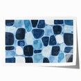 Textured Abstract Geometric Wall Art – Blue Modern Stone Pattern