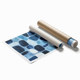 Textured Abstract Geometric Wall Art – Blue Modern Stone Pattern