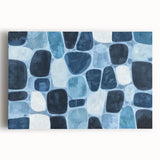 Textured Abstract Geometric Wall Art – Blue Modern Stone Pattern