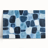 Textured Abstract Geometric Wall Art – Blue Modern Stone Pattern