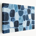 Textured Abstract Geometric Wall Art – Blue Modern Stone Pattern