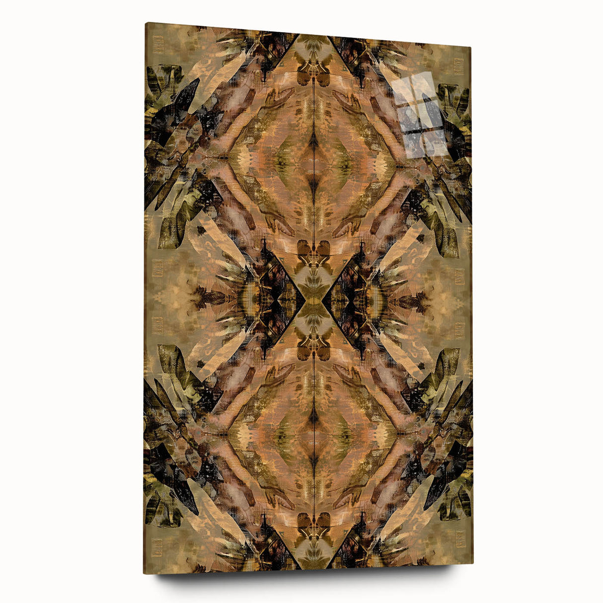 Contemporary Canvas Art – Symmetrical Earth Tone Abstract Design
