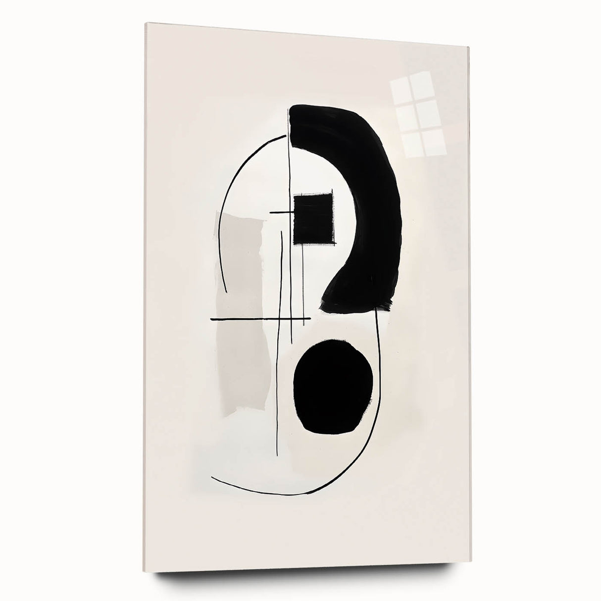 Neutral Abstract Prints – Black Brush and Linework Geometric Art