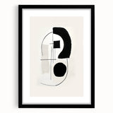 Neutral Abstract Prints – Black Brush and Linework Geometric Art