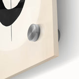 Minimalist Wall Decor – Black Oval and Line Art on Cream Canvas Print