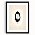 Minimalist Wall Decor – Black Oval and Line Art on Cream Canvas Print
