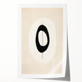 Minimalist Wall Decor – Black Oval and Line Art on Cream Canvas Print