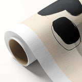 Abstract Wall Art – Organic Black Shapes on Beige Minimalist Canvas