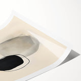 Abstract Wall Art – Organic Black Shapes on Beige Minimalist Canvas