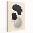 Abstract Wall Art – Organic Black Shapes on Beige Minimalist Canvas