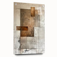 Earth Tone Art – Textured Geometric Abstract in Beige and Burnt Orange