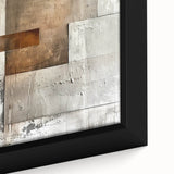 Earth Tone Art – Textured Geometric Abstract in Beige and Burnt Orange