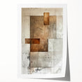 Earth Tone Art – Textured Geometric Abstract in Beige and Burnt Orange