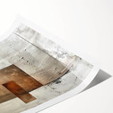 Earth Tone Art – Textured Geometric Abstract in Beige and Burnt Orange