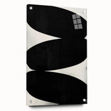 Modern Abstract Art – Bold Black Organic Shapes on White Canvas