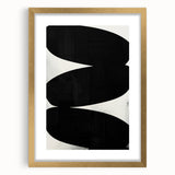 Modern Abstract Art – Bold Black Organic Shapes on White Canvas