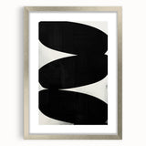 Modern Abstract Art – Bold Black Organic Shapes on White Canvas