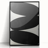Modern Abstract Art – Bold Black Organic Shapes on White Canvas