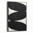 Modern Abstract Art – Bold Black Organic Shapes on White Canvas