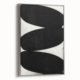 Modern Abstract Art – Bold Black Organic Shapes on White Canvas