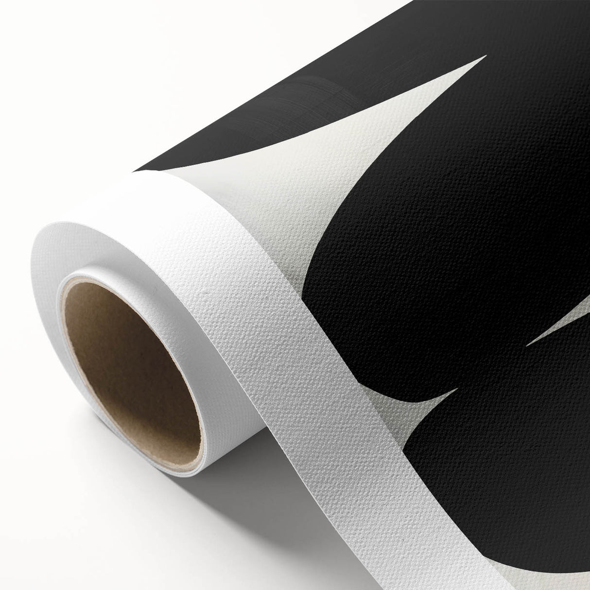 Modern Abstract Art – Bold Black Organic Shapes on White Canvas