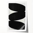 Modern Abstract Art – Bold Black Organic Shapes on White Canvas